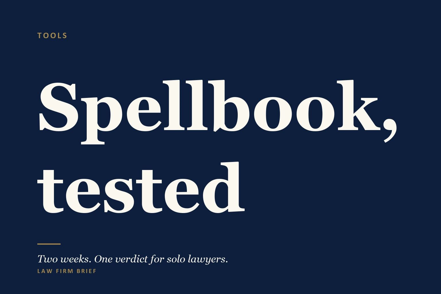 spellbook solo lawyer test