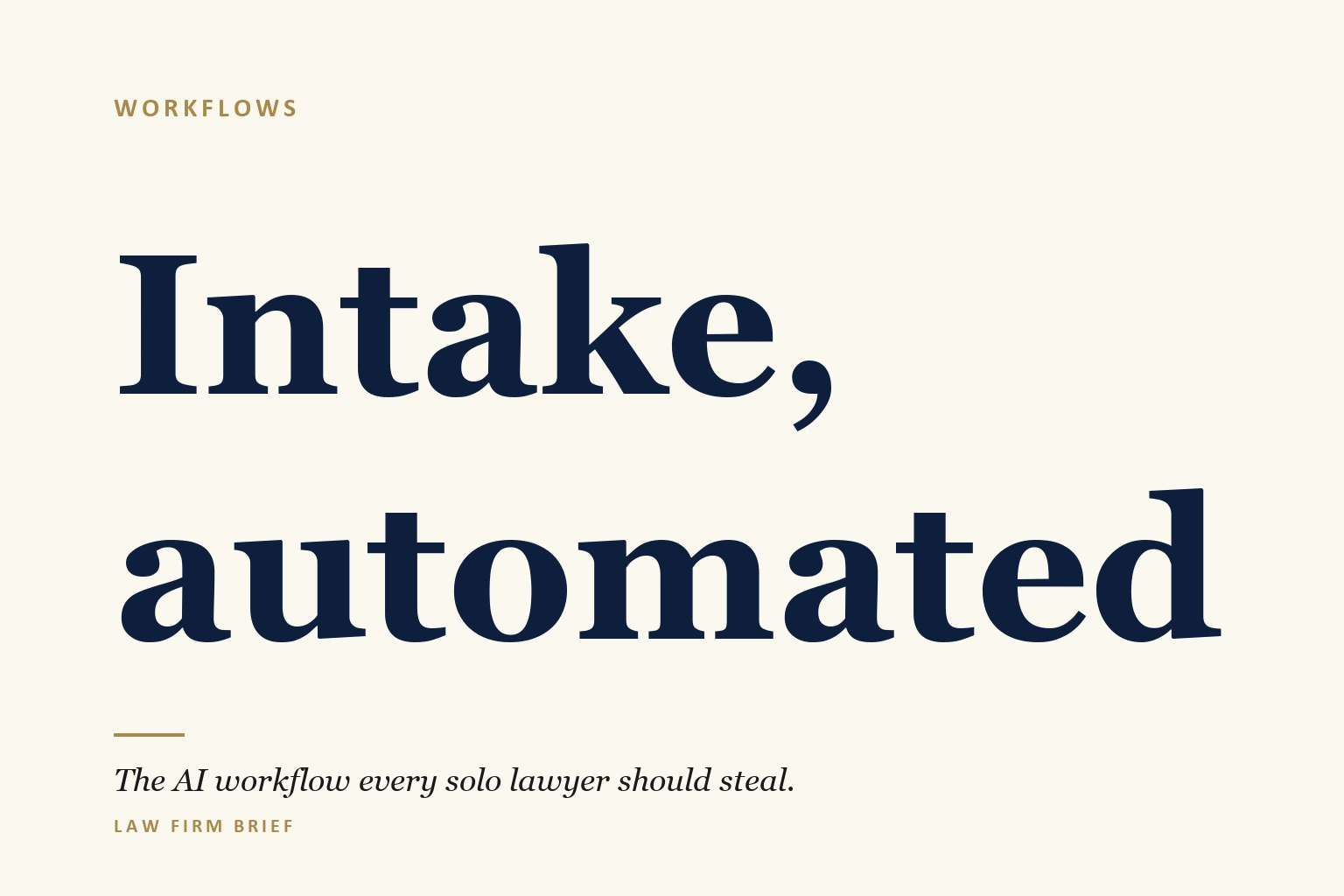 ai client intake workflow solo lawyer