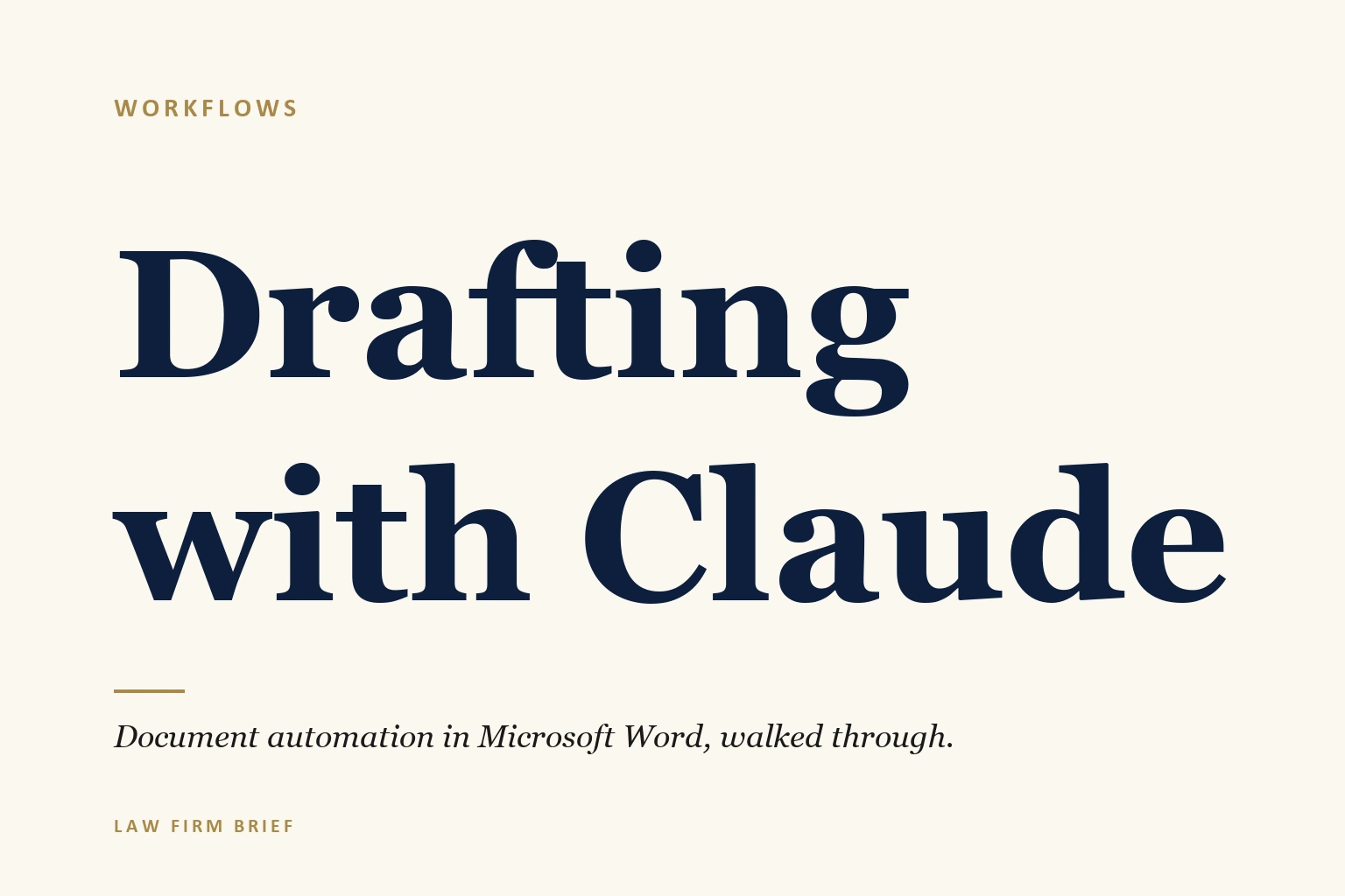 document automation claude word small firm