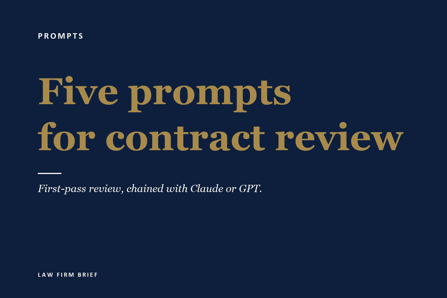 5 prompt contract review sequence