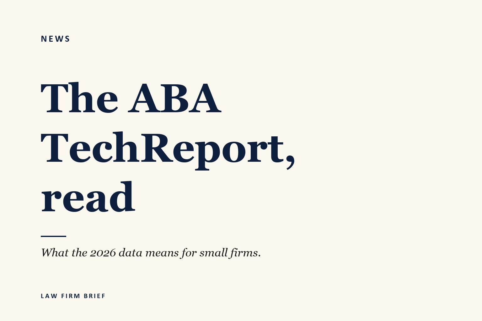 2026 aba techreport small firm ai adoption
