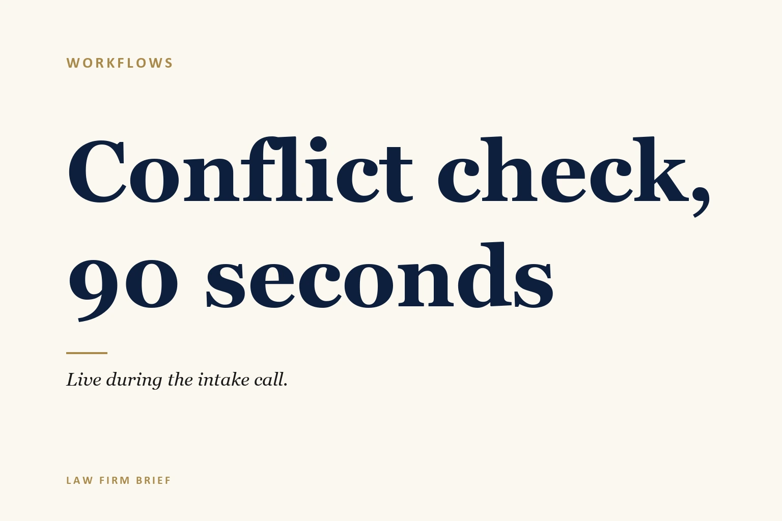The 90-Second Conflict Check Workflow for Live Intake Calls